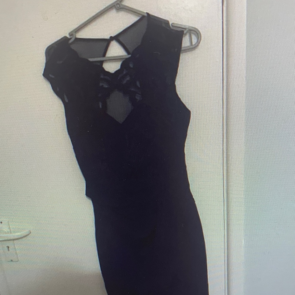 Lipsy Black Lace Detail Mini Dress
